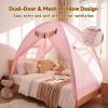 Gorich Twin Bed Tent for Kids, Indoor Privacy Toddler Sleeping Canopy with Mesh Window, Fits Bunk or Floor Bed, Includes Star Lights & Tassels, Cozy Playhouse for Boys Girls Birthday(Pink)