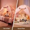 Gorich Twin Bed Tent for Kids, Indoor Privacy Toddler Sleeping Canopy with Mesh Window, Fits Bunk or Floor Bed, Includes Star Lights & Tassels, Cozy Playhouse for Boys Girls Birthday(Pink)