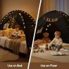 Gorich Twin Bed Tent for Kids, Indoor Privacy Toddler Sleeping Canopy with Mesh Window, Fits Bunk or Floor Bed, Includes Star Lights & Tassels, Cozy Playhouse for Boys Girls Birthday(Black)