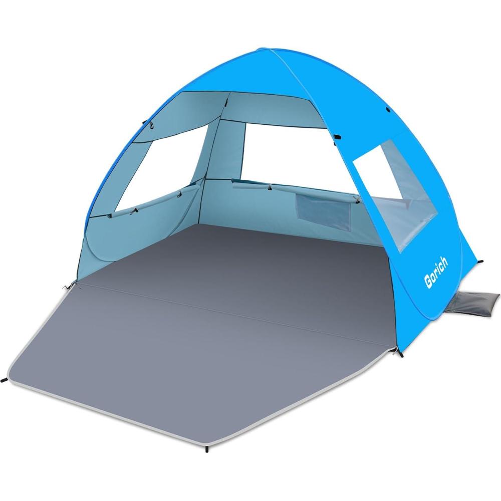 image:imageGorich Easy Pop Up Beach Tent for 34 Person UPF 50 UV Protection Beach Umbrella Sun Shelter Portable Lightweight Shade with Easy Foldable amp Instant SetupSkyblue