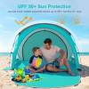 Gorich Beach Tent Sun Shelter with UPF50+ UV Protection for 1-2/3/4-5/6-7 Person, Lightweight & Portable Beach Shade Canopy with 2 Zippered Doors, Easy Setup Family Beach Umbrella(Turquoise)