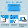Gorich Beach Tent Sun Shelter with UPF50+ UV Protection for 1-2/3/4-5/6-7 Person, Lightweight & Portable Beach Shade Canopy with 2 Zippered Doors, Easy Setup Family Beach Umbrella(Dark Shelter-Skyblue)