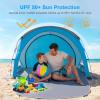 Gorich Beach Tent Sun Shelter with UPF50+ UV Protection for 1-2/3/4-5/6-7 Person, Lightweight & Portable Beach Shade Canopy with 2 Zippered Doors, Easy Setup Family Beach Umbrella(Skyblue)