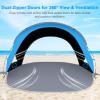 Gorich Beach Tent Sun Shelter with UPF50+ UV Protection for 1-2/3/4-5/6-7 Person, Lightweight & Portable Beach Shade Canopy with 2 Zippered Doors, Easy Setup Family Beach Umbrella(Dark Shelter-Skyblue)
