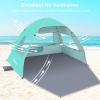 Gorich Easy Pop Up Beach Tent for 3-4 Person, UPF 50+ UV Protection Beach Umbrella Sun Shelter, Portable Lightweight Shade with Easy Foldable & Instant Setup(Turquoise)