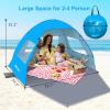 Gorich Easy Pop Up Beach Tent for 3-4 Person, UPF 50+ UV Protection Beach Umbrella Sun Shelter, Portable Lightweight Shade with Easy Foldable & Instant Setup(Skyblue)