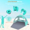 Gorich Easy Pop Up Beach Tent for 3-4 Person, UPF 50+ UV Protection Beach Umbrella Sun Shelter, Portable Lightweight Shade with Easy Foldable & Instant Setup(Turquoise)