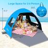 Gorich Easy Pop Up Beach Tent for 3-4 Person, UPF 50+ UV Protection Beach Umbrella Sun Shelter, Portable Lightweight Shade with Easy Foldable & Instant Setup(Dark Shelter-Skyblue)