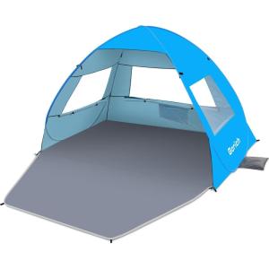 Gorich Easy Pop Up Beach Tent for 3-4 Person, UPF 50+ UV Protection Beach Umbrella Sun Shelter, Portable Lightweight Shade with Easy Foldable & Instant Setup(Skyblue)