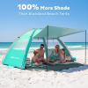Gorich Beach Tent Sun Shelter with Canopy, Easy Setup UPF50+ UV Protection Sun Shade for 3-4/5-6/7-8 Person, Lightweight & Compact Beach Umbrella for Family Travel(Turquoise)