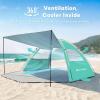 Gorich Beach Tent Sun Shelter with Canopy, Easy Setup UPF50+ UV Protection Sun Shade for 3-4/5-6/7-8 Person, Lightweight & Compact Beach Umbrella for Family Travel(Turquoise)