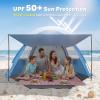 Gorich Beach Tent Sun Shelter with Canopy, Easy Setup UPF50+ UV Protection Sun Shade for 3-4/5-6/7-8 Person, Lightweight & Compact Beach Umbrella for Family Travel(Skyblue)