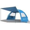 Gorich Beach Tent Sun Shelter with Canopy, Easy Setup UPF50+ UV Protection Sun Shade for 3-4/5-6/7-8 Person, Lightweight & Compact Beach Umbrella for Family Travel(Skyblue)